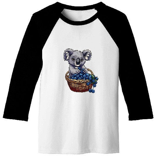 Koala Pet Blueberry Koala Bear Artwork Colourful Berry Fruit Drawing Baseball Tees
