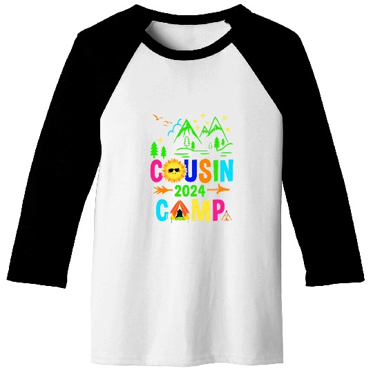 Family Camping Summer Vacation Crew Cousin Camp 2024 Baseball Tees