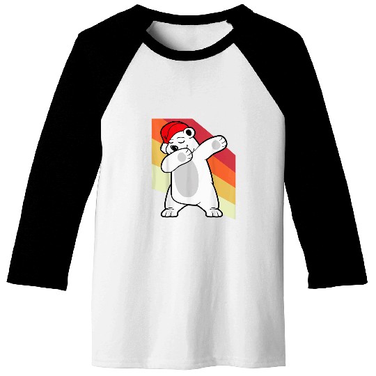Bear Pet Icebear Polar bear Santa Claus Hat Christmas Dab Dancing 8 Baseball Tees
