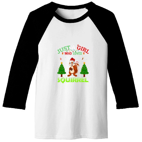 Squirrel Pet Matching Outfit Christmas Just A Girl Who Loves Squirrel Baseball Tees