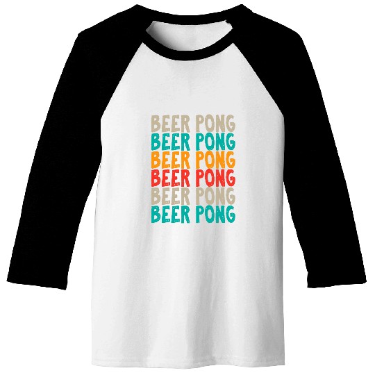 Beer Fun vintages Retro Beer Pong Typography Graphic Print Baseball Tees
