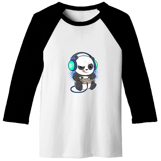 Panda Pet Cute Gaming Panda Video Game Computer Player Videogame PC Baseball Tees