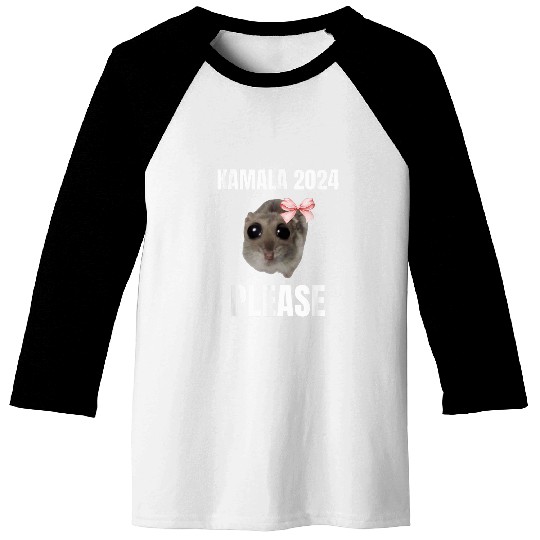 Hamster Pet Kamala Harris Sad Hamster Meme Baseball Tees