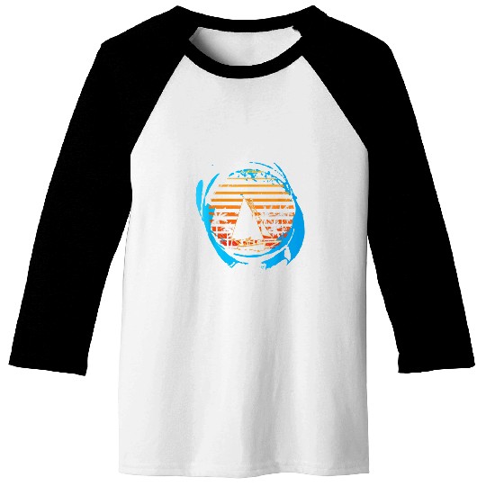 Sailboat Tropical Beach Sailing Sailor Fishermen Boat Lover Baseball Tees