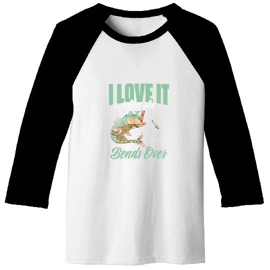I Love It When She Bent Over Funny Crappie Fishing Lovers Baseball Tees