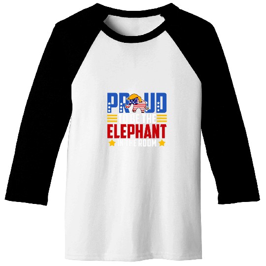 Elephant Pet Republican GOP Conservative I m the Elephant in the Room Baseball Tees