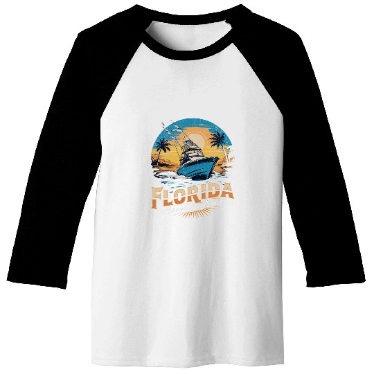 Fishing Fun Florida Adventure Awaits Fishing Boat Fishing Charter Baseball Tees