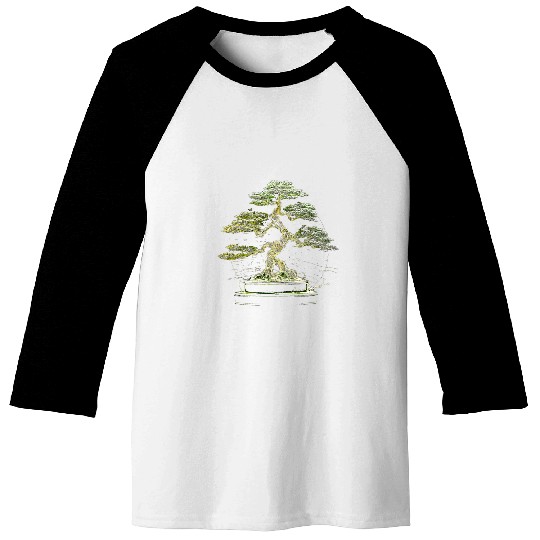 Japanese Art Gardening Retro Bonsai Baseball Tees