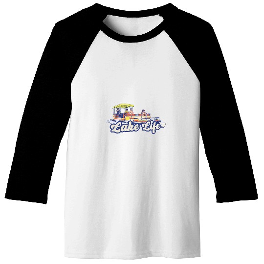 Pontoon Fun Lake Life Retro Pontoon Boat Baseball Tees