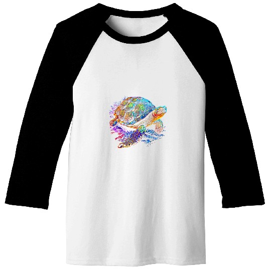 Sea Turtle Tortoise Waterturtle Ocean Natural Environment 4 Baseball Tees