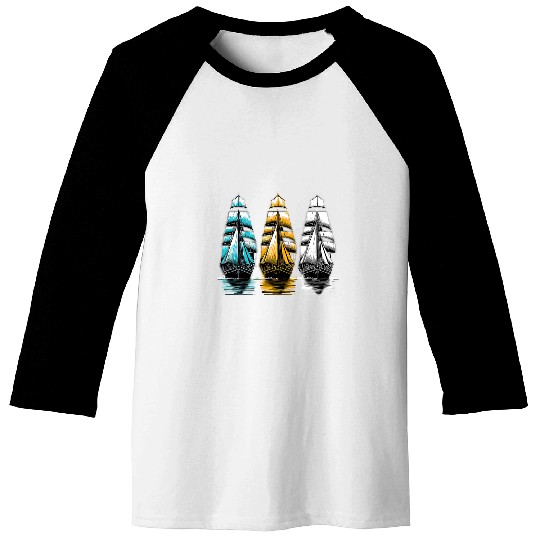 Sailing Ships s I saw three ships Christmas Carol Baseball Tees