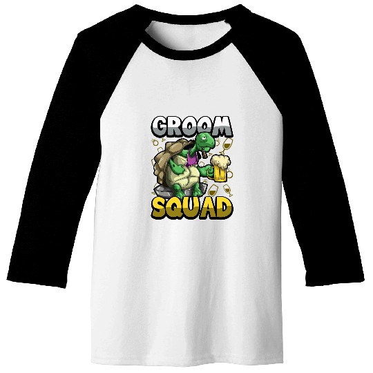 Turtle Pet Groom Squad Bachelor Funny Party Turtle Team Matching Baseball Tees