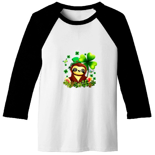 Sloth Pet St Patrick s Day Sloth Green buffalo plaids Shamrock Women s Baseball Tees