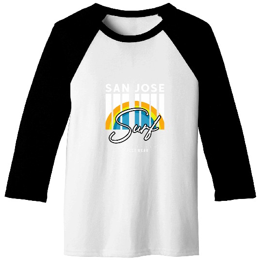 San Jose Surf Vibes Ride the Silicon Waves Baseball Tees