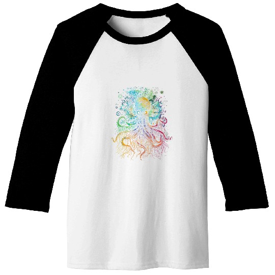 Quantum Biology Octopuss Microbiology Marine Life TEEMONGOUS Baseball Tees