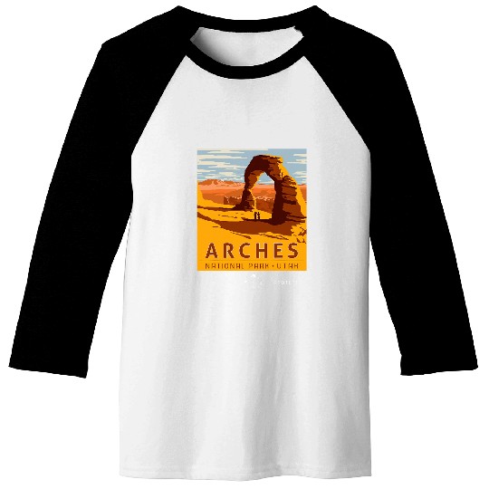 Retro vintages Arches National Park Of Utah America Men Women Baseball Tees