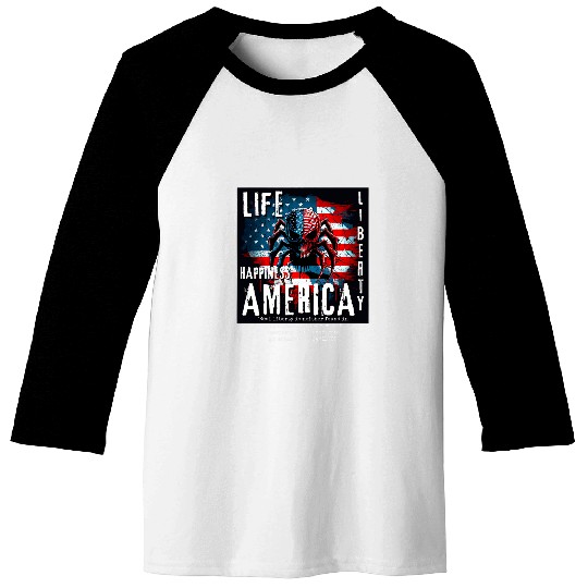 Spider American Flag Spider 4th of July Hamilton Liberty Baseball Tees