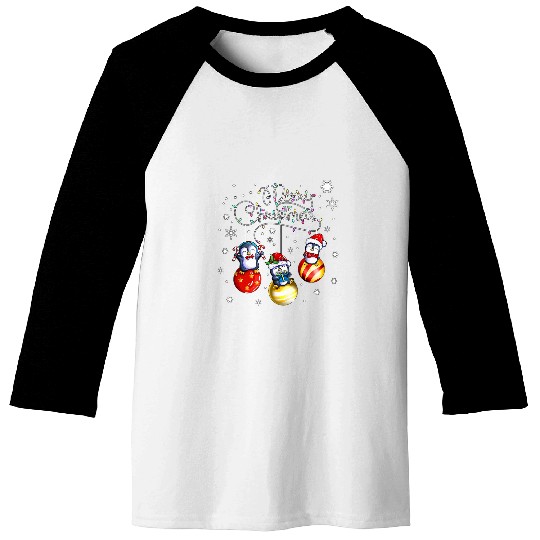 Penguin Pet Merry Christmas Penguin Holidays Christmas Balls Xmas Baseball Tees