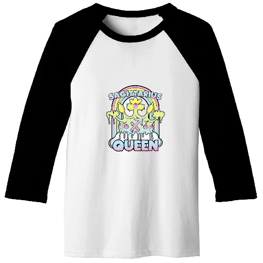 Sagittarius Queen Zodiac Sign with Crown Kawaii Pastel Goth Baseball Tees