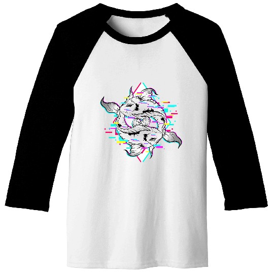 Japanese Art Koi Fish Carp Baseball Tees