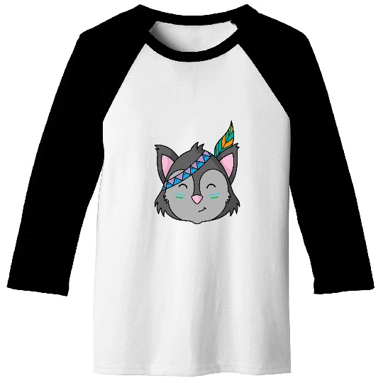 Raccoon Pet Indigenous Animal with Headband Raccoon or Cat Baseball Tees