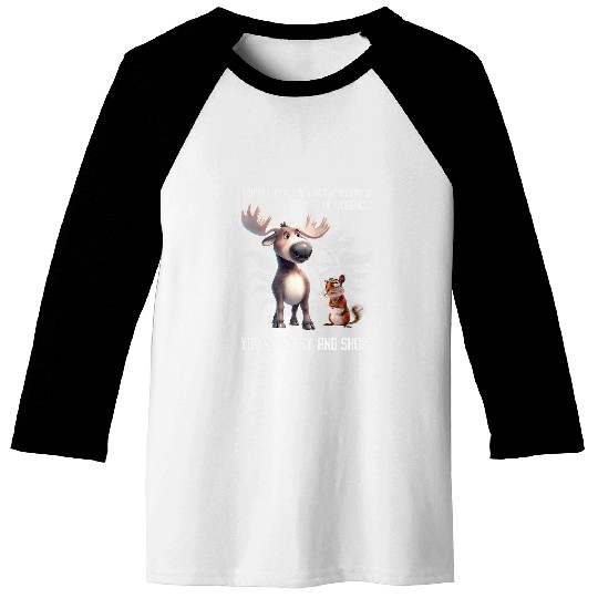 Squirrel Pet Moose and Squirrel Funny SPN Baseball Tees
