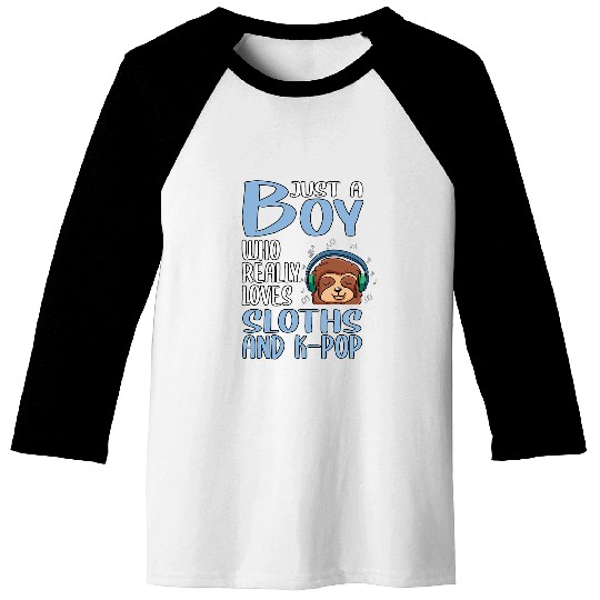 Sloth Pet Mens Gift Just A Boy Who Really Loves Sloths And KPop Baseball Tees