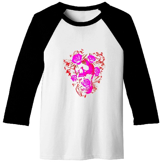 Sarcastic Beautiful Adversity Skull And Roses Tattoo Design Baseball Tees