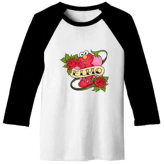 Sesame Street Elmo Hearts And Roses Tattoo Baseball Tees
