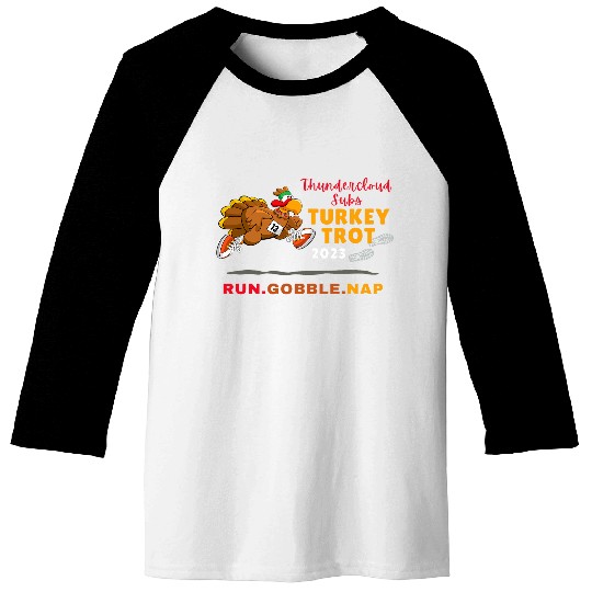 Turkey Trot Thanksgiving Marathon Running Thunder Cloud Subs Baseball Tees