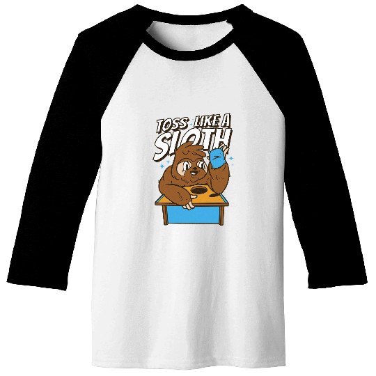 Sloth Pet Funny Toss Like A Boss Sloth Cornhole Player Men Women Baseball Tees