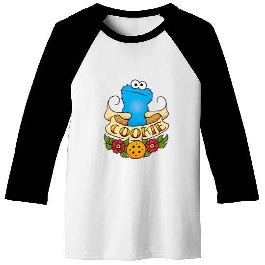 Sesame Street Cookie Monster Cookie Tattoo Baseball Tees