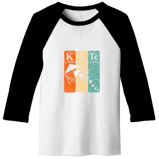 Kite Periodic Table Elements Kite Flying Outdoors Retro 3 Baseball Tees