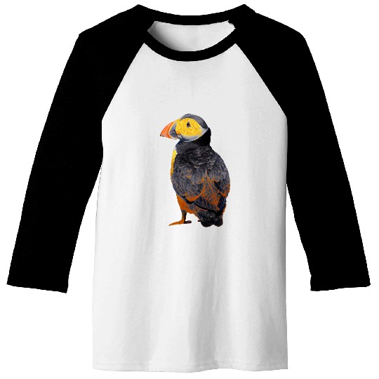 Retro Puffin Icelandic Bird Gift For Birders Iceland Baseball Tees