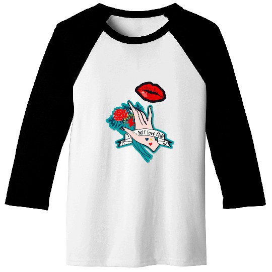 Self Love Clubs Hip Feminist Phrase Inspiration Peace Tattoo Baseball Tees