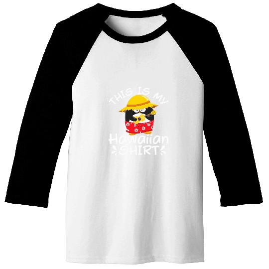 Penguin Pet This Is My Hawaiian Tropical Luau Costume Funny Penguin Baseball Tees