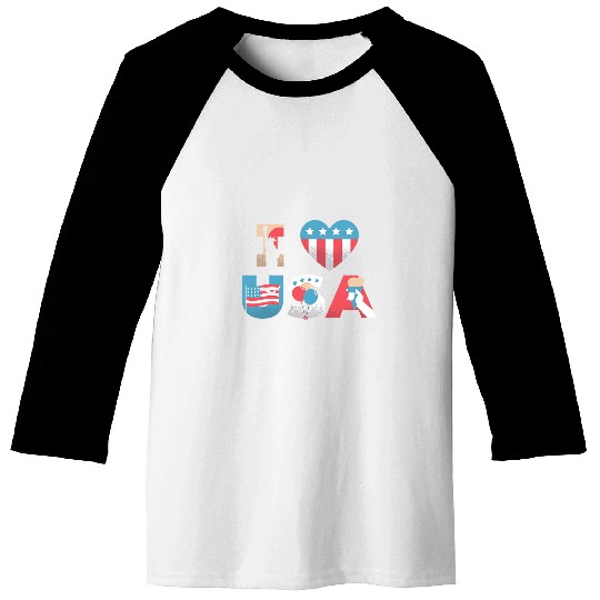 July 4th American Pride Outfit Fourth Of July Gift Baseball Tees