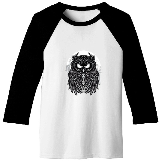 Owl Pet Spooky Midnight Owl 2Goth Birds Animal Lover Ornithology Baseball Tees