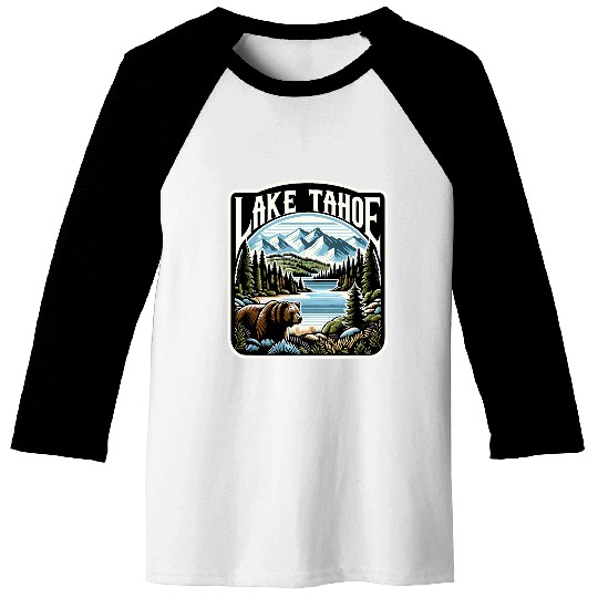 Lake Tahoe Adventure Nature Lover Mountain Hiking Design 1 Baseball Tees