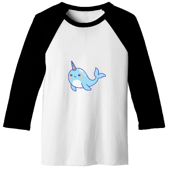 Cute Sea Unicorns Rainbow Narwhal Baseball Tees