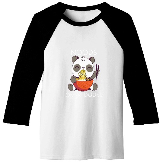 Panda Pet Noods Over Dudes Funny Pho Noodle Cute Panda Cartoon kawaii Baseball Tees