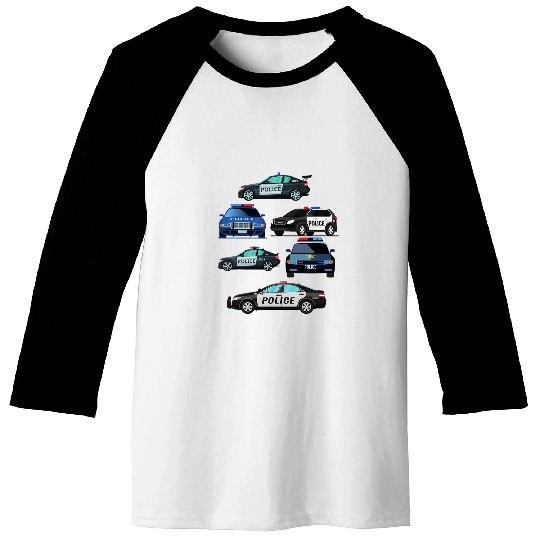 Police Vehicles for Kids Men Women Cop Carss Boys Toddler Baseball Tees
