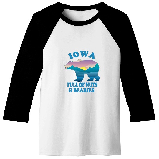Bear Pet iowa Full of Nuts and Bearies Funny Bear Pun Sun Baseball Tees