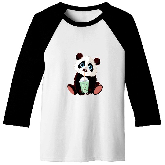 Panda Pet Boba Tapioca Pearls Bubble Milk Tea Drink Panda Lover Baseball Tees
