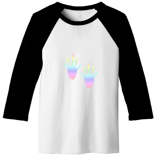 Squirrel Pet Pastel Rainbow Squirrel Paws Hands Baseball Tees