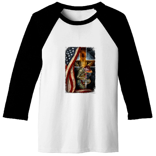 Lion Pet Woman Warrior of Christian Jesus Lion of Judah Cross Flag Baseball Tees
