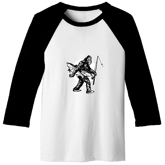 Sasquatch Fishing Baseball Tees