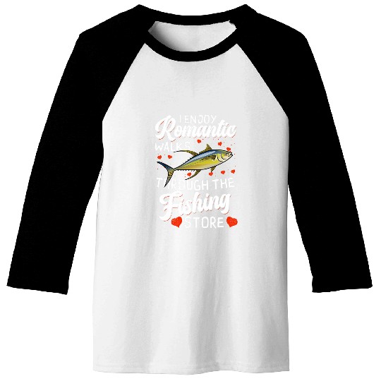 Romantic Walks Funny Fishing Yellowfin Tuna Baseball Tees
