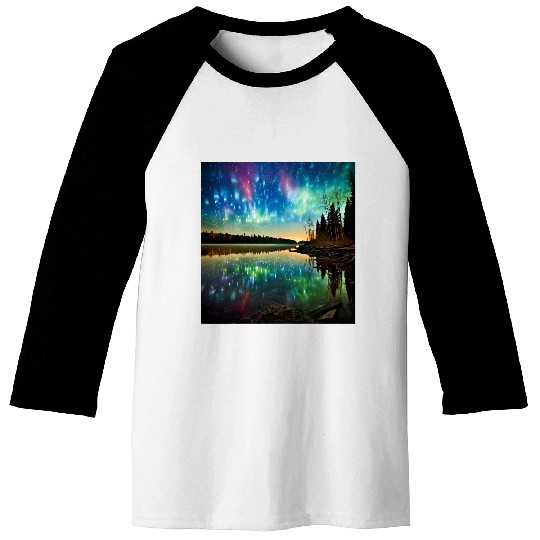 Minnesota Northern Lights Sunset Camping Hiking Souvenir Baseball Tees