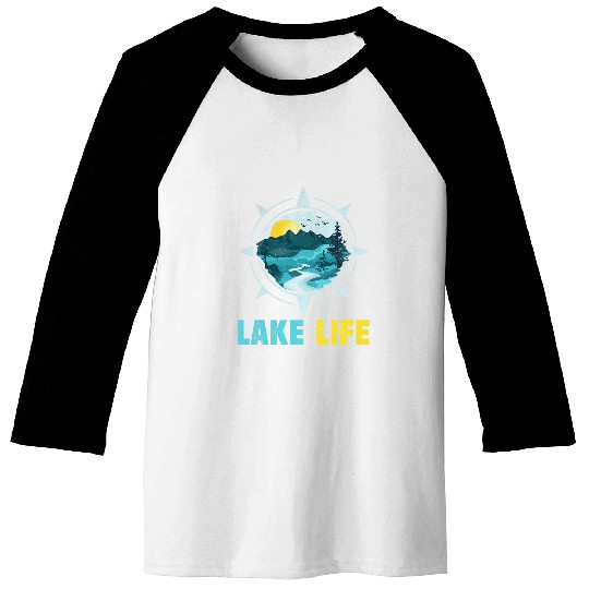 Lake Life Camping Fishing Kayaking Boating Paddleboarding 2 Baseball Tees